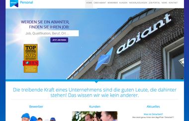 Die Jobbörse Software im Einsatz auf www.abiant.de. (Kopie) Screenshot von der Jobbörse Software im Einsatz auf www.abiant.de.