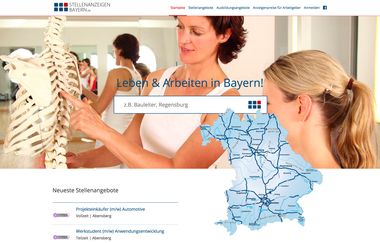 Screenshot von www.stellenanzeigenostbayern.de